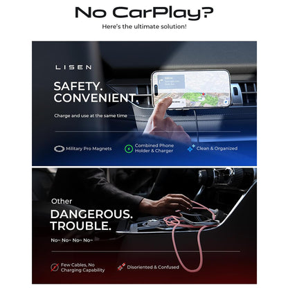 Безжично авто зарядно устройство Lisen, 15W, 1.67A, Черно YL0223070007