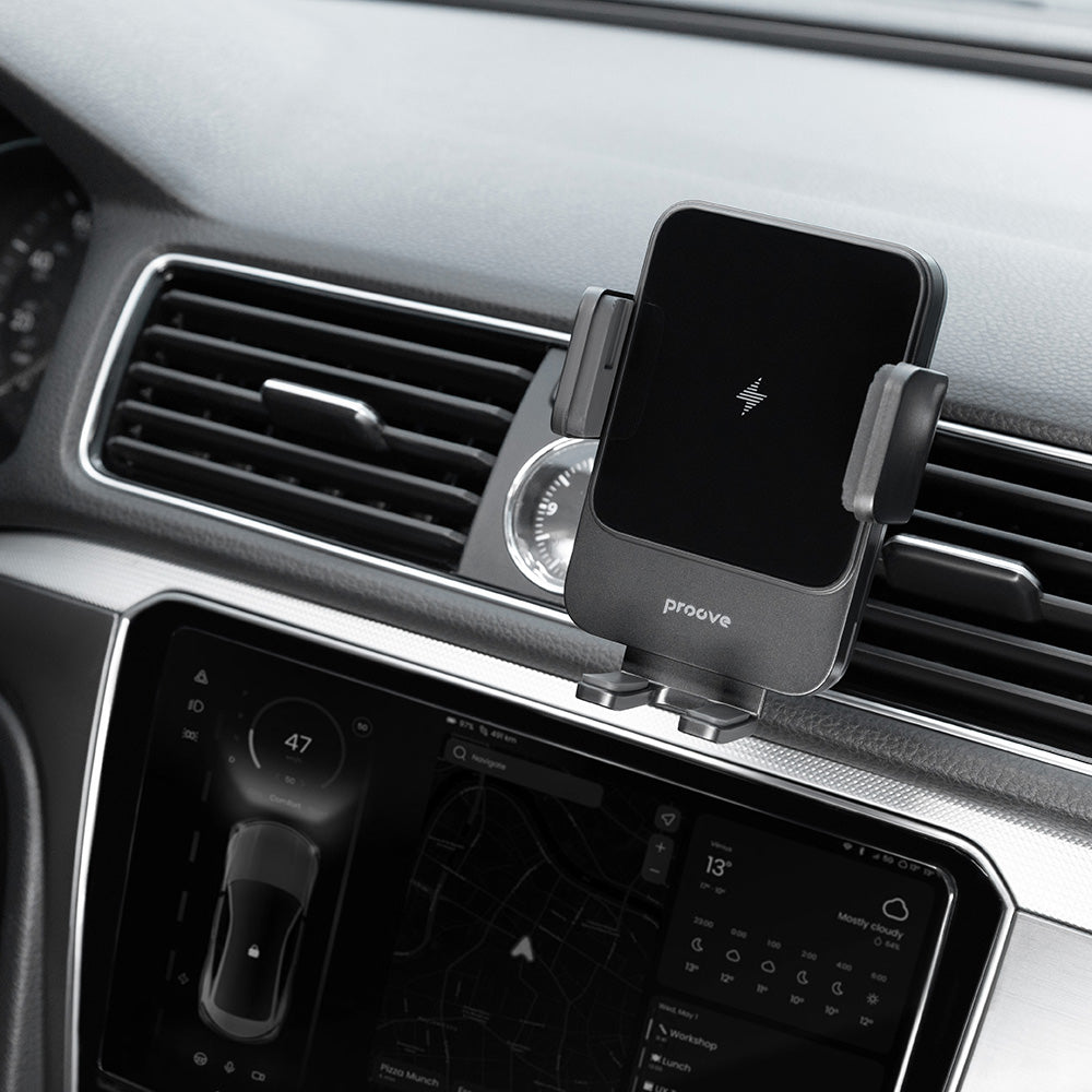 Incarcator Auto Wireless Proove Sonic, 15W, 1.67A, Сив WHSN15002001