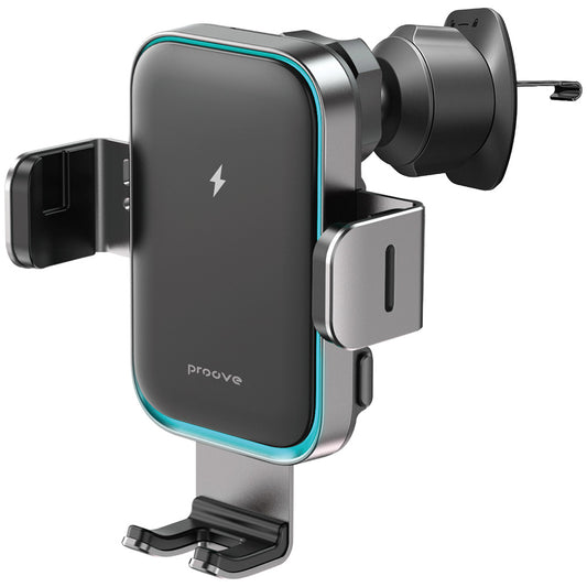 Автомобилен безжичен заряден уред Proove Triple Clamp Pro, 15W, 1.67A, Сив WHTP15010004