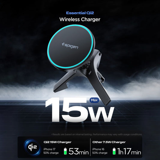 Безжично авто зарядно устройство Spigen EV15MAQ Essential, 15W, 1.67A, Черно ACP10513