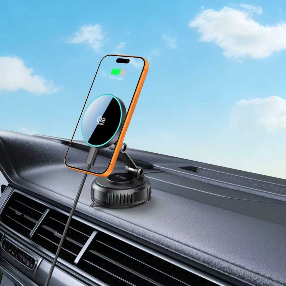 Автомобилен безжичен заряден уред Tech-Protect MM25W-V8, 25W, Черен