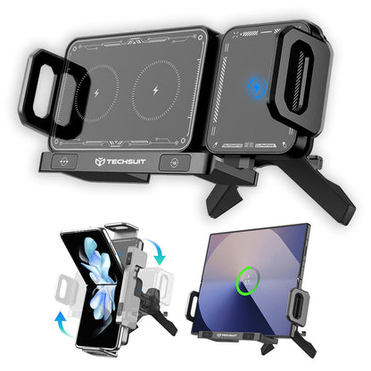 Безжично авто зарядно устройство Techsuit SW1 ModoDock, 15W, 1.67A, Черно