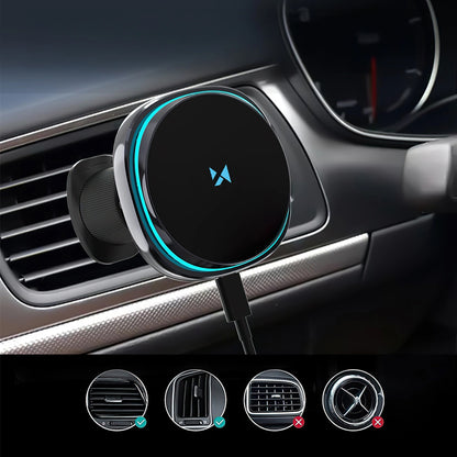 Безжично автомобилно зарядно WZK WCT5-Q6S2Y, 15W, 1.67A, Черно