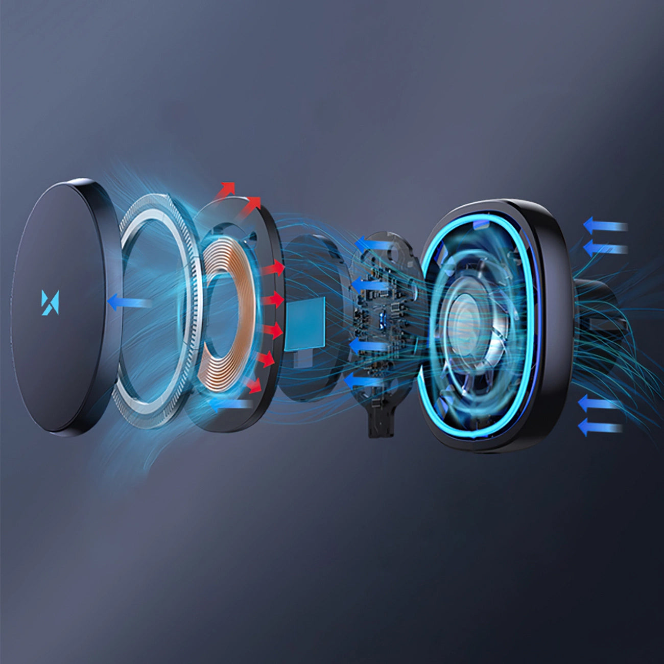 Безжично автомобилно зарядно WZK WCT5-Q6S2Y, 15W, 1.67A, Черно