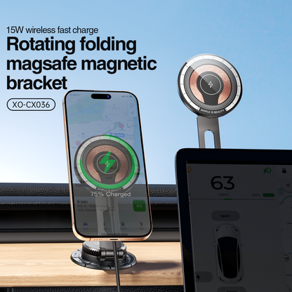 Безжично автомобилно зарядно устройство XO Design CX036, 15W, 1.67A, Черно
