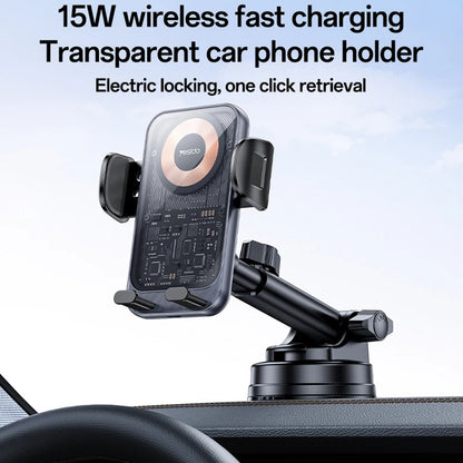 Безжично автомобилно зарядно Yesido C307, 15W, 1.67A, Черно