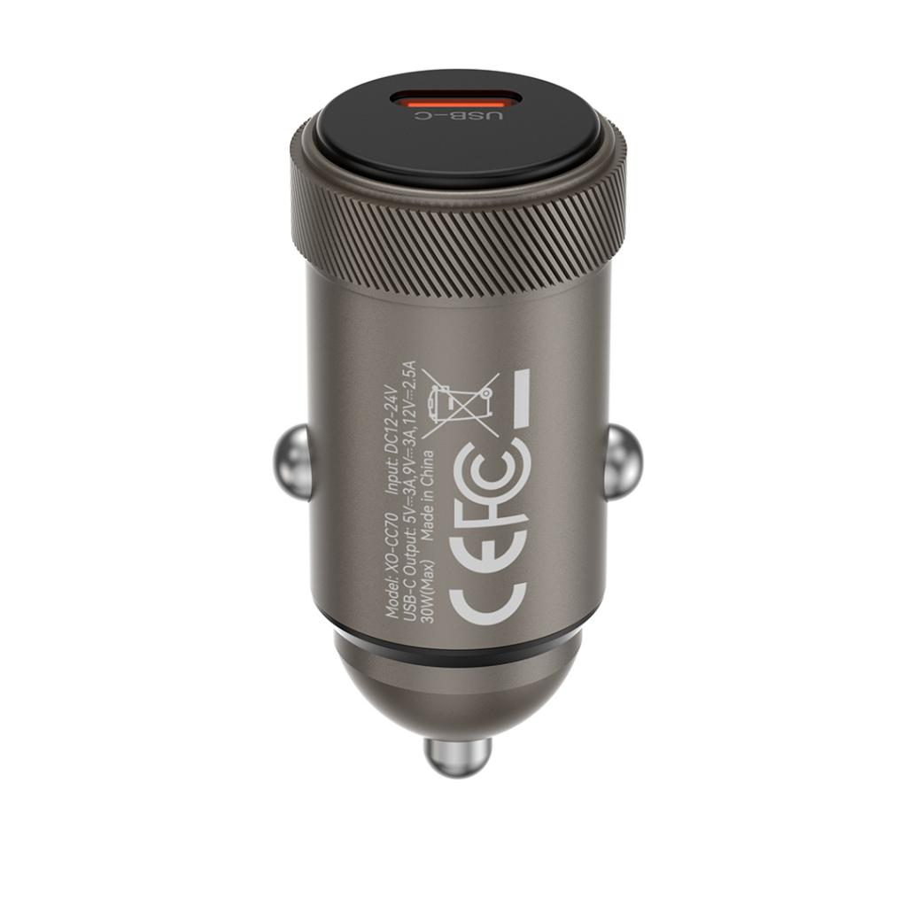 Автомобилен заряден уред XO Design CC70, 30W, 3A, 1 x USB-C, Черен