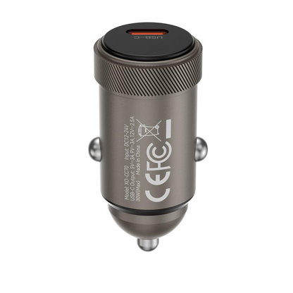 Автомобилен заряден уред XO Design CC70, 30W, 3A, 1 x USB-C, Черен