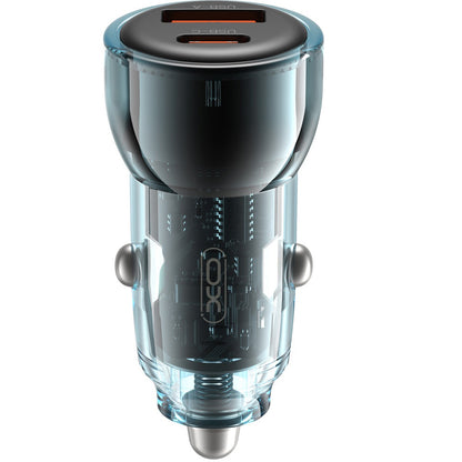 Автомобилен заряден уред XO Design CC60, 60W, 3A, 1 x USB-A - 1 x USB-C, Син
