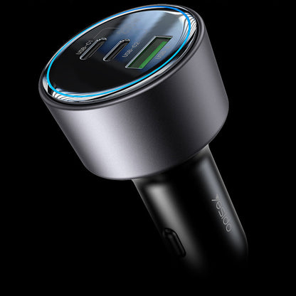 Автомобилен заряден уред Yesido Y59, 200W, 5A, 1 x USB-A - 2 x USB-C, Черен
