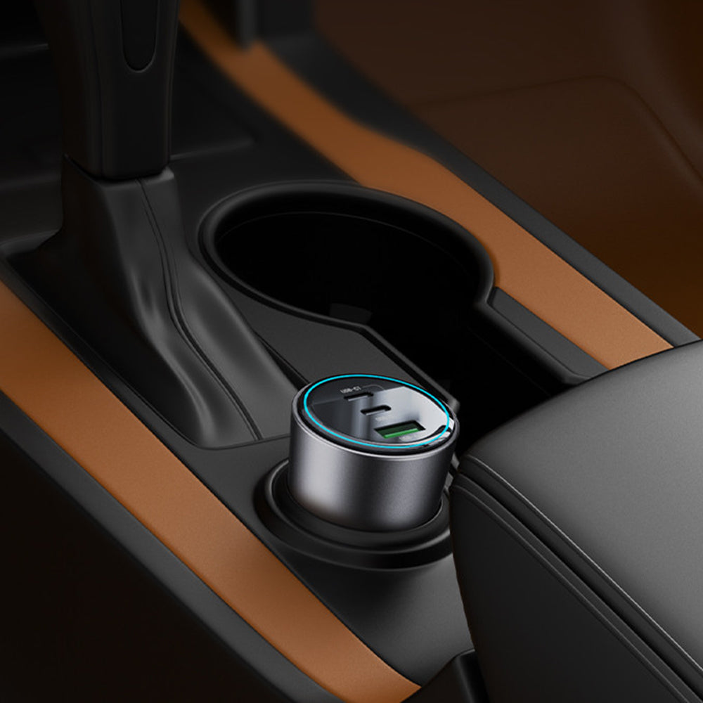 Автомобилен заряден уред Yesido Y59, 200W, 5A, 1 x USB-A - 2 x USB-C, Черен