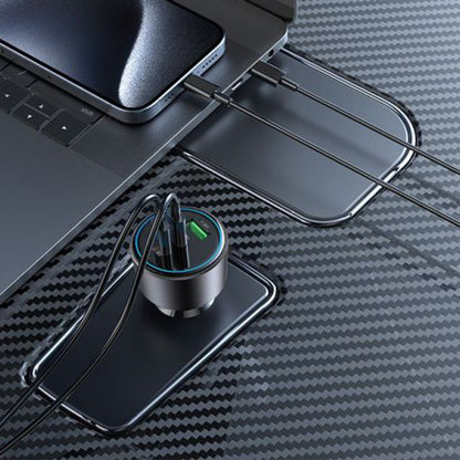 Автомобилен заряден уред Yesido Y59, 200W, 5A, 1 x USB-A - 2 x USB-C, Черен