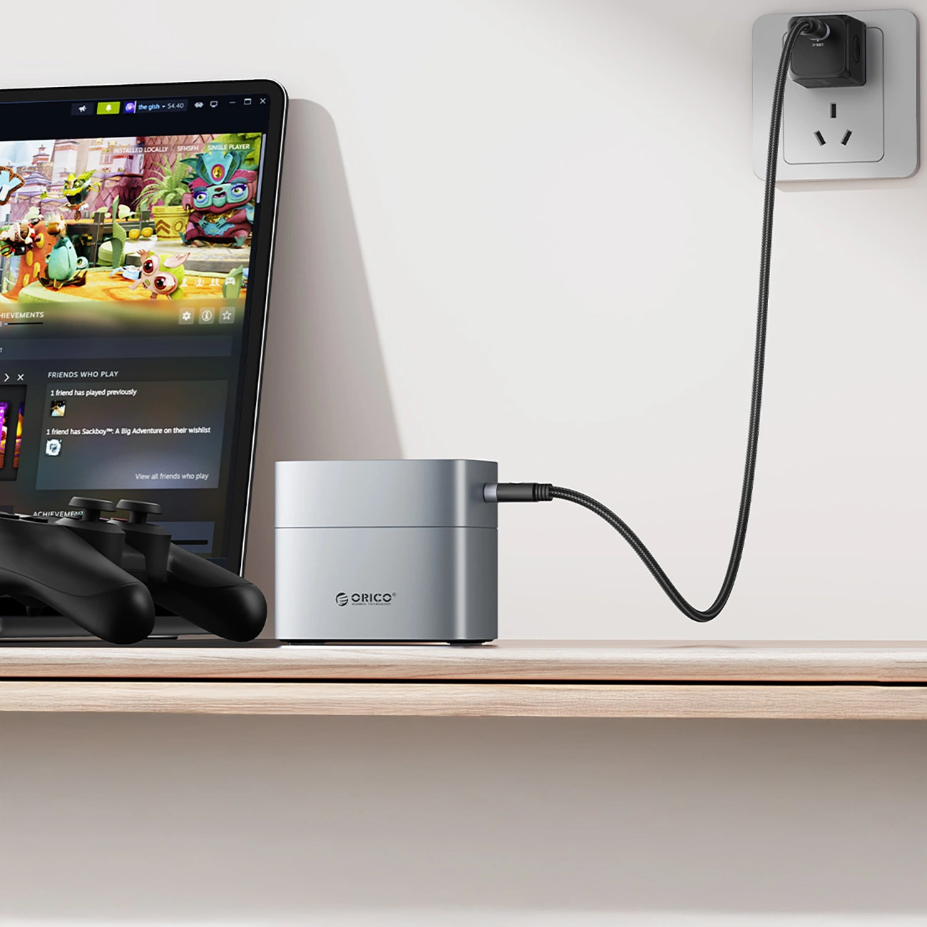 Зарядно за батерии Orico EV8, AA, Сиво