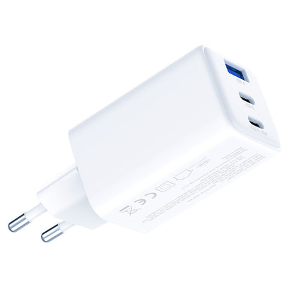Зарядно устройство за мрежа 3MK Hyper, 65W, 3.25A, 1 x USB-A - 2 x USB-C, Бяло