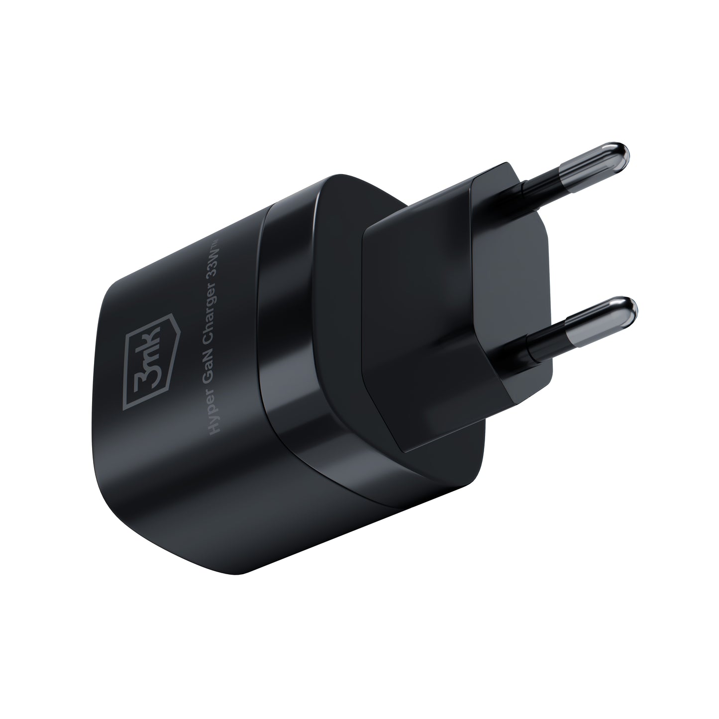 Мрежово зарядно устройство 3MK HyperCharger GaN, 33W, 3A, 1 x USB-A - 1 x USB-C, черно 