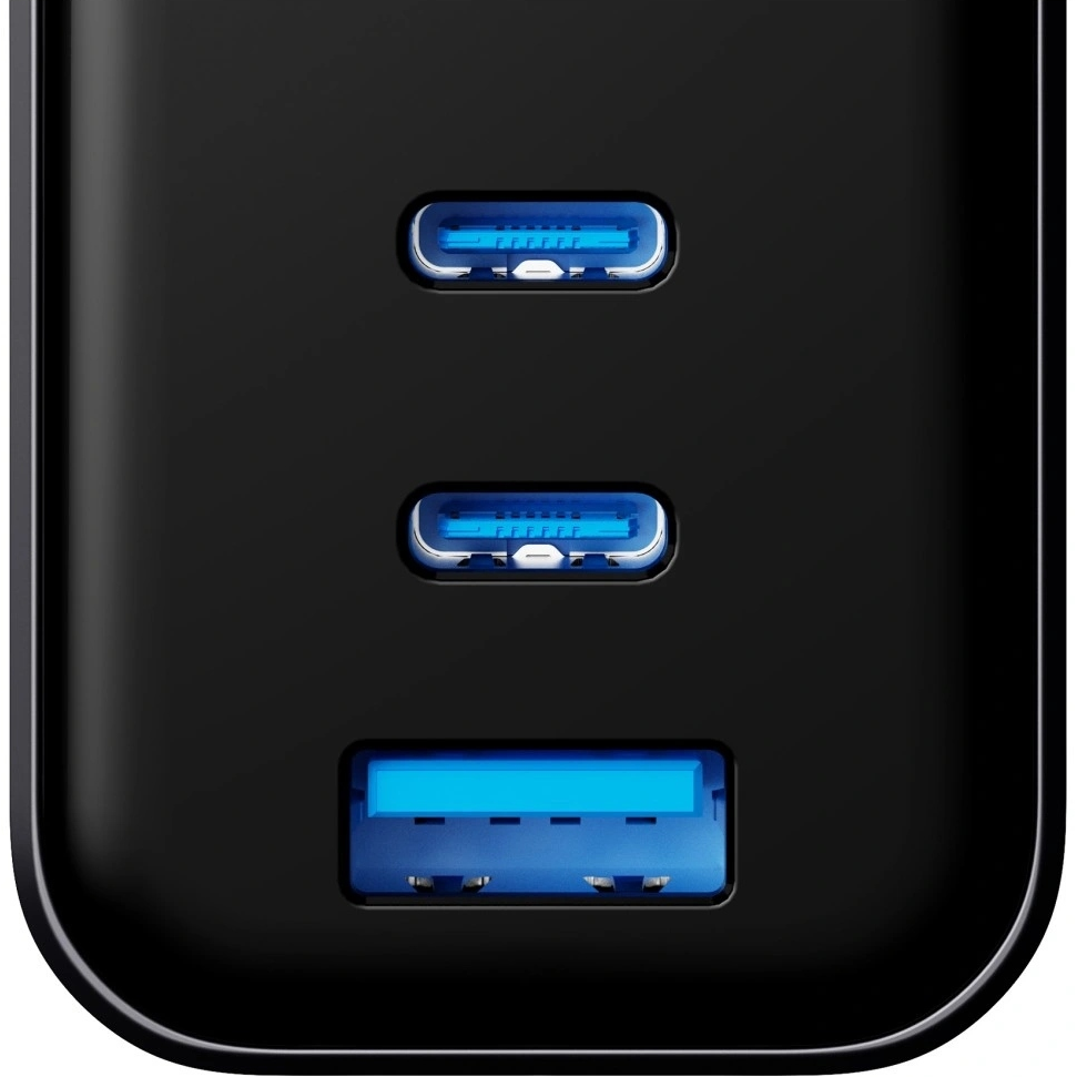 Зарядно устройство за мрежа 3MK InCharge Lumin Display, 67W, 5A, 1 x USB-A - 2 x USB-C, Черно