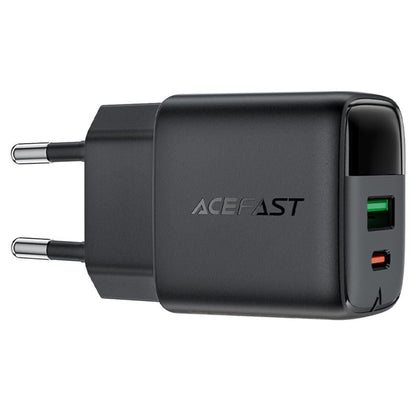 Зарядно устройство за мрежа Acefast A114 Display, 25W, 3A, 1 x USB-A - 1 x USB-C, Черно