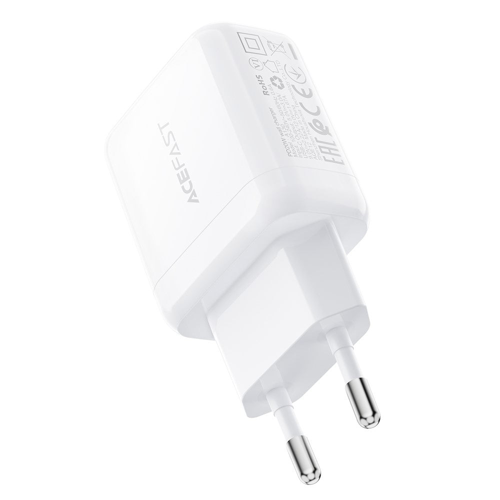 Зарядно устройство за мрежа Acefast A130, 20W, 3A, 1 x USB-C, Бяло