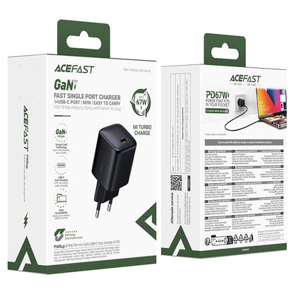 Зарядно за мрежа Acefast A134, 67W, 3.35A, 1 x USB-C, Черно