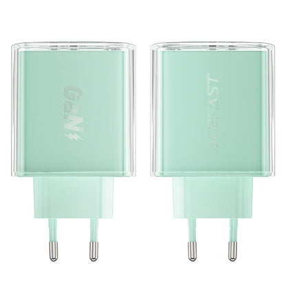 Зарядно устройство за мрежа Acefast A45 Exploration, 65W, 3.25A, 1 x USB-A - 2 x USB-C, Зелено