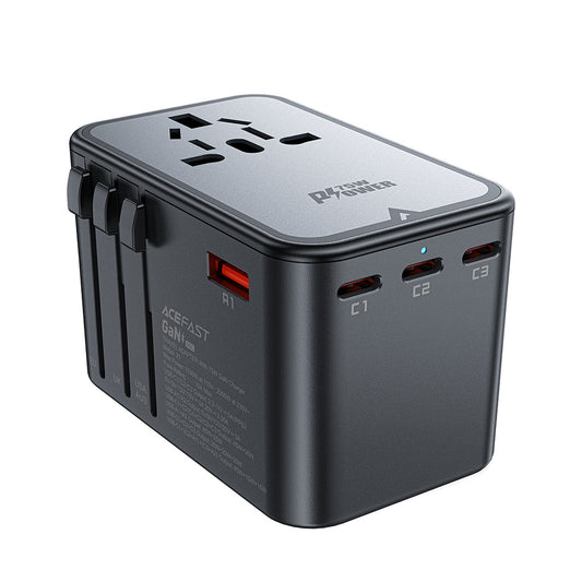 Зарядно за мрежа Acefast Travel Z1, 75W, 3.35A, 2 x USB-A - 3 x USB-C, Черно