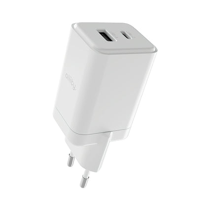 Allity Network Charger. ATC-01-45WCC Fast, 45W, 3A, 1 x USB-A - 1 x USB-C, White