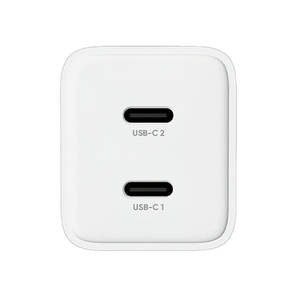 Allity Network Charger. ATC-01-45WCC Fast, 45W, 3A, 2 x USB-C, White