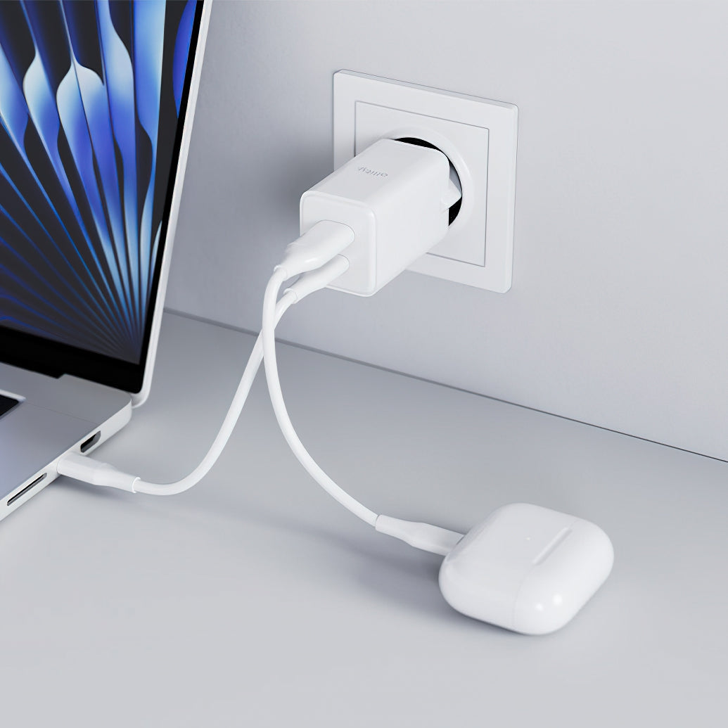 Allity Network Charger. ATC-01-45WCC Fast, 45W, 3A, 1 x USB-A - 1 x USB-C, White
