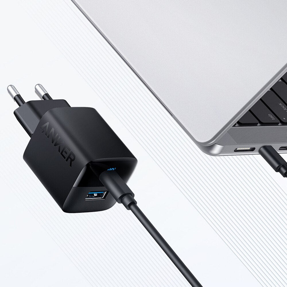 Мрежово зарядно устройство Anker 323, 33W, 3A, 1 x USB-A - 1 x USB-C, черно A2331G11 