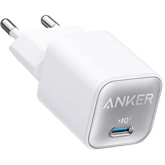 Мрежово зарядно устройство Anker 511 Nano 3, 30W, 3A, 1 x USB-C, бяло A2147G21 