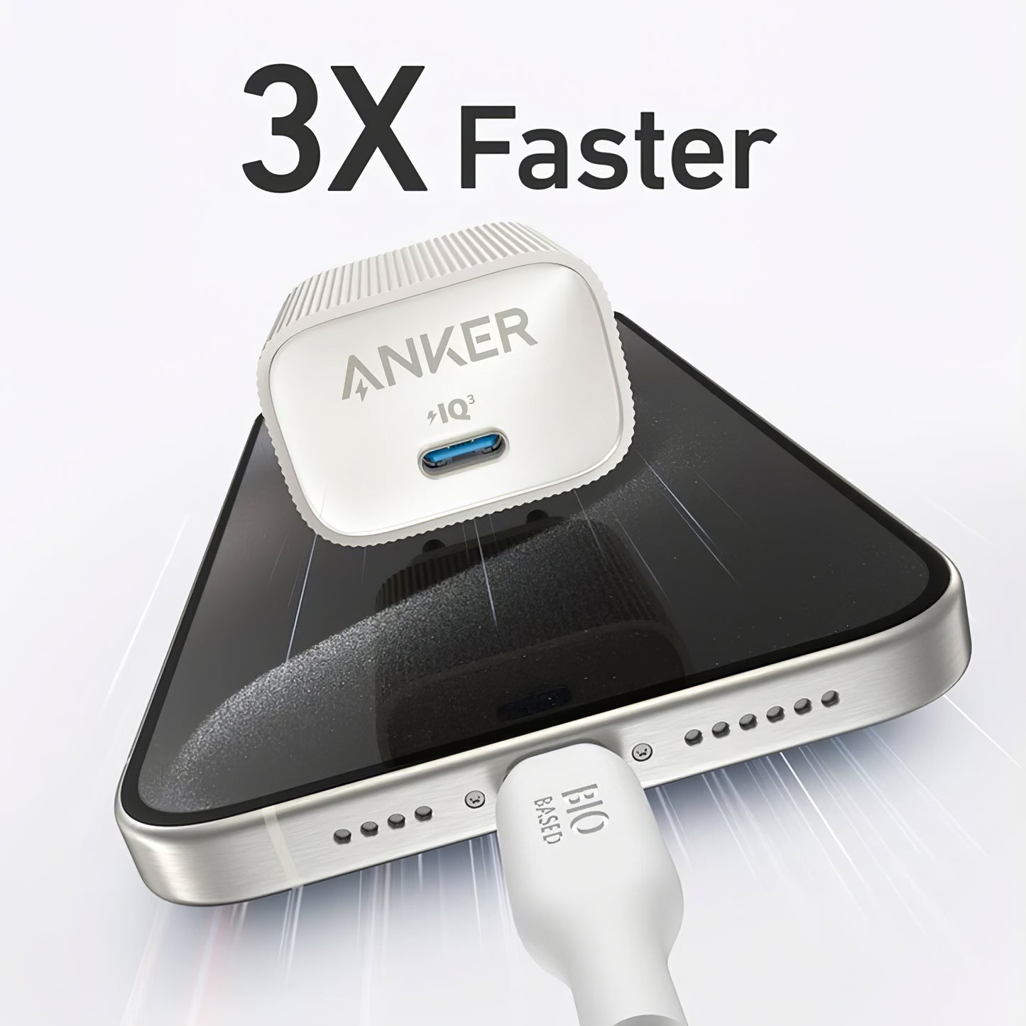 Мрежово зарядно устройство Anker 511 Nano 4, 30W, 3A, 1 x USB-C, бяло A2337G21 