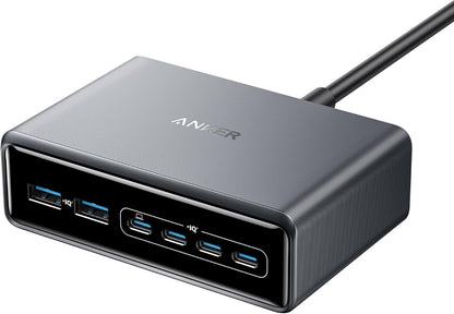 Мрежово зарядно устройство Anker Prime, 200W, 3A, 2 x USB-A - 4 x USB-C, черно A2683341