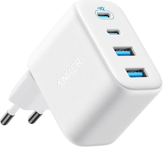Зарядно устройство Anker Zolo, 50W, 3A, 2 x USB-A - 2 x USB-C, бяло