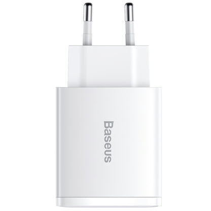 Мрежово зарядно устройство Baseus Compact, 30 W, 1 x USB-C - 2 x USB-A, бяло CCXJ-E02 