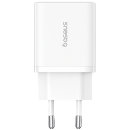 Зарядно устройство за мрежа Baseus Cube, 20W, 3A, 1 x USB-A - 1 x USB-C, Бяло P10111403213-00