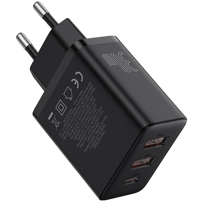 Мрежово зарядно Baseus Cube, 30W, 3A, 1 x USB-C - 2 x USB-A, черно P10111402113113-00 