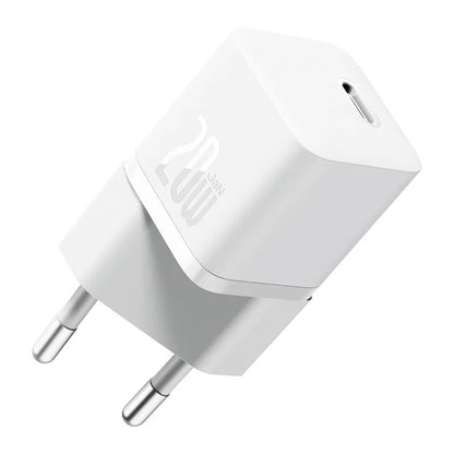 Мрежово зарядно устройство Baseus GaN GaN Mini 1C, 20W, 3A, 1 x USB-C, бяло CCGN050102 