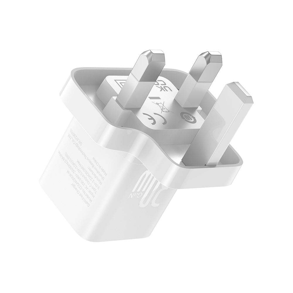 Зарядно за мрежа Baseus GaN5 UK, 30W, 3A, 1 x USB-C, Бяло P10110906213-00