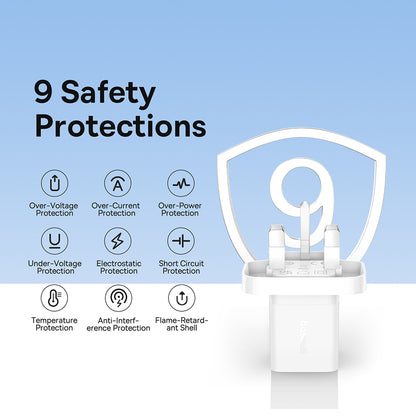 Зарядно за мрежа Baseus GaN5 UK, 30W, 3A, 1 x USB-C, Бяло P10110906213-00