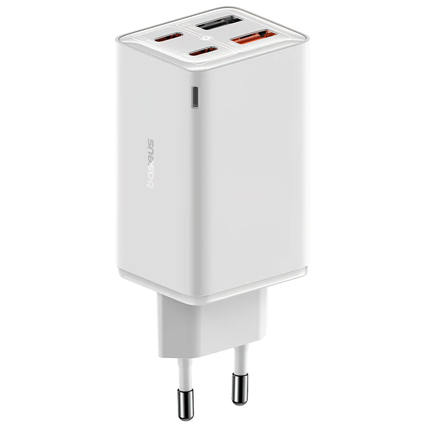 Мрежово зарядно устройство Baseus GaN6 Pro, 65W, 3,25A, 2 x USB-A - 2 x USB-C, бяло 