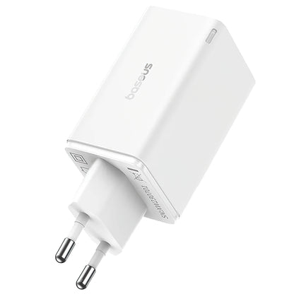 Мрежово зарядно устройство Baseus GaN6 Pro, 65W, 3,25A, 2 x USB-A - 2 x USB-C, бяло 