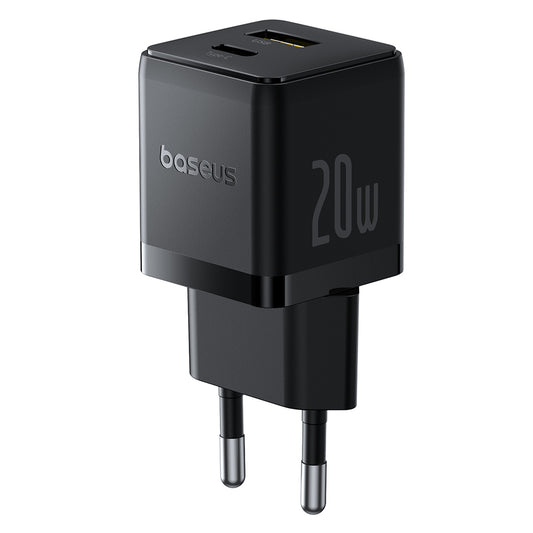 Зарядно устройство за мрежа Baseus Palm, 20W, 3A, 1 x USB-A - 1 x USB-C, Черно P10111608113-00