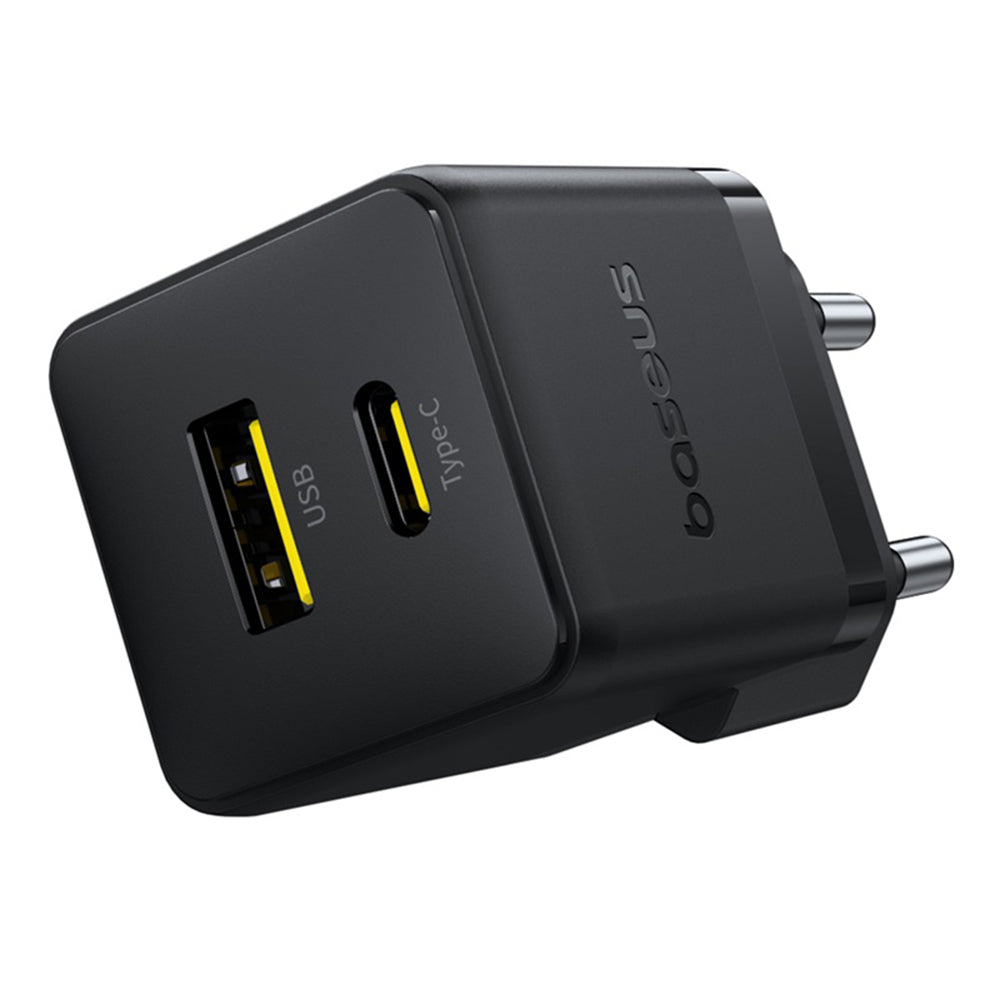 Зарядно за мрежа Baseus Palm, 30W, 3A, 1 x USB-A - 1 x USB-C, Черно P1011160A113-00