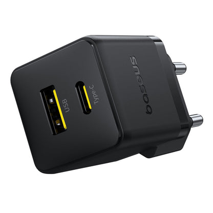Зарядно за мрежа Baseus Palm, 30W, 3A, 1 x USB-A - 1 x USB-C, Черно P1011160A113-00