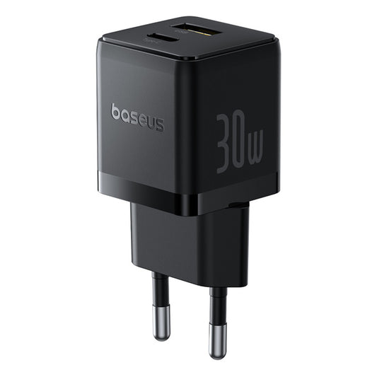 Зарядно за мрежа Baseus Palm, 30W, 3A, 1 x USB-A - 1 x USB-C, Черно P1011160A113-00