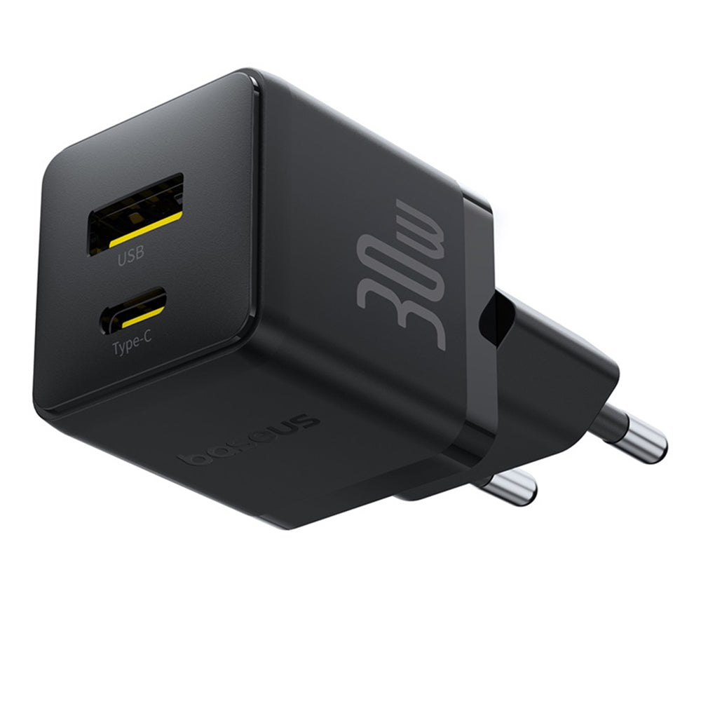 Зарядно за мрежа Baseus Palm, 30W, 3A, 1 x USB-A - 1 x USB-C, Черно P1011160A113-00