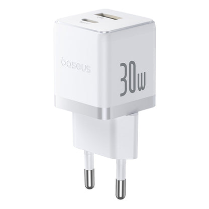 Зарядно устройство за мрежа Baseus Palm, 30W, 3A, 1 x USB-A - 1 x USB-C, Бяло P1011160A213-00