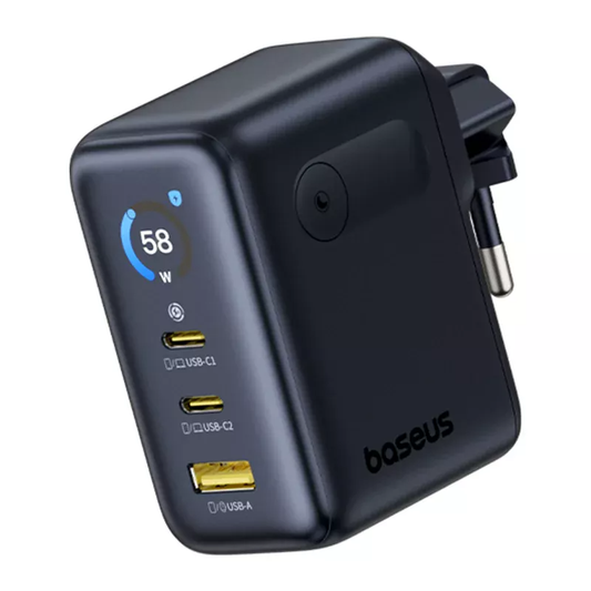 Зарядно устройство Baseus PicoGo AE21 Display, 100W, 5A, 1 x USB-A - 2 x USB-C, Черно E0121B00