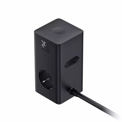 Зарядно устройство за мрежа Baseus PowerCombo, 35W, 5A, 2 x USB-A - 2 x USB-C - 3 x Schuko, Черно, Реупаковано E00023606113-00
