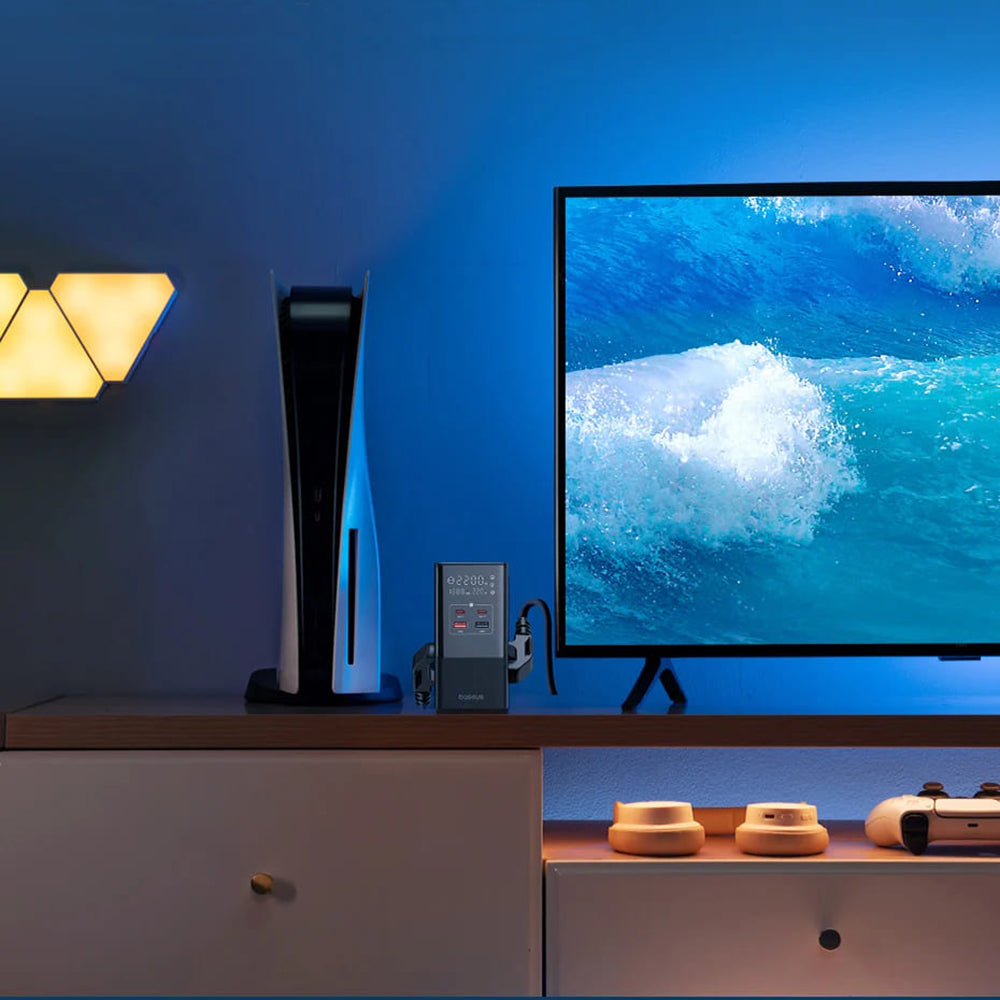 Зарядно устройство за мрежа Baseus PowerCombo, 35W, 5A, 2 x USB-A - 2 x USB-C - 3 x Schuko, Черно, Реупаковано E00023606113-00